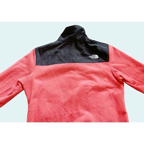 NORTH FACE Women's Orange / Peach & Dark Grey 1/4 Button Fleece Pullover… - Picture 6 of 8